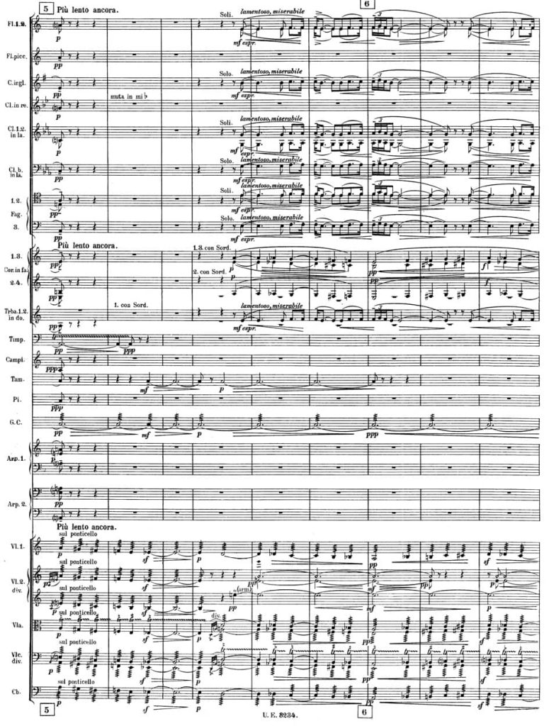 Casella, Italia, partition d’orchestre, p. 13.