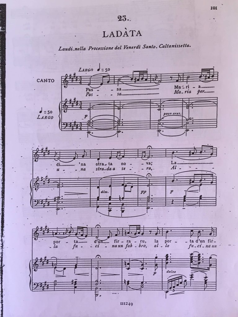 Ladàta,in Alfredo Favara, Canti della terra et del mare di Sicilia, p. 101.