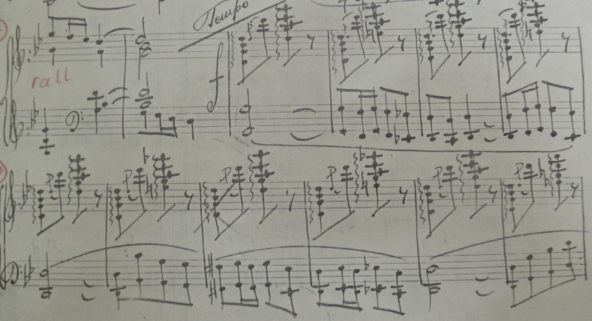 Le Chalutier mes. 56 (Tempo primo)-65. Copie de l’autographe du compositeur. Archives LR.