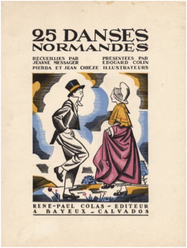 Première de couverture du recueil 25 Danses normandes, gravure sur bois de Jean Chièze.