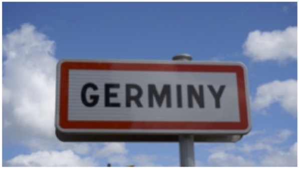 Panneau du village Germiny. Photo J. Stankiewicz, Germiny 2017.