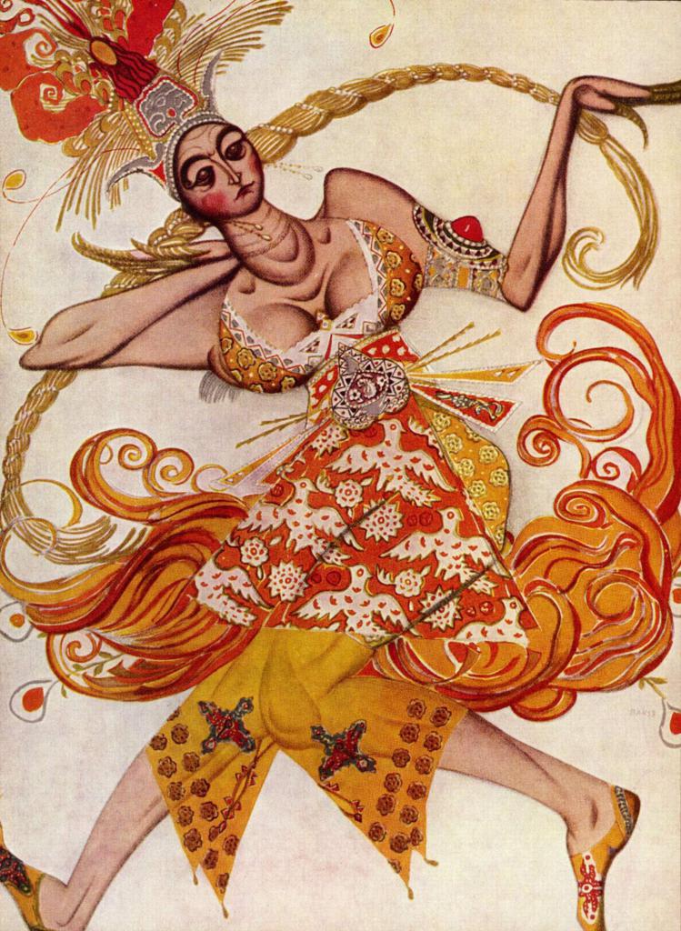 Léon Bakst, L’Oiseau de feu, esquisse de costume.