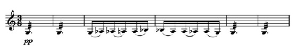 Bartók, Sonate pour violon seul (1947), mes. 1.
