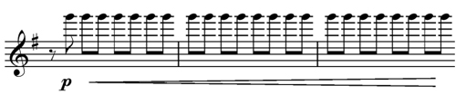 Steve Reich, Electric Counterpoint, guitare soliste, mes. 3-5.