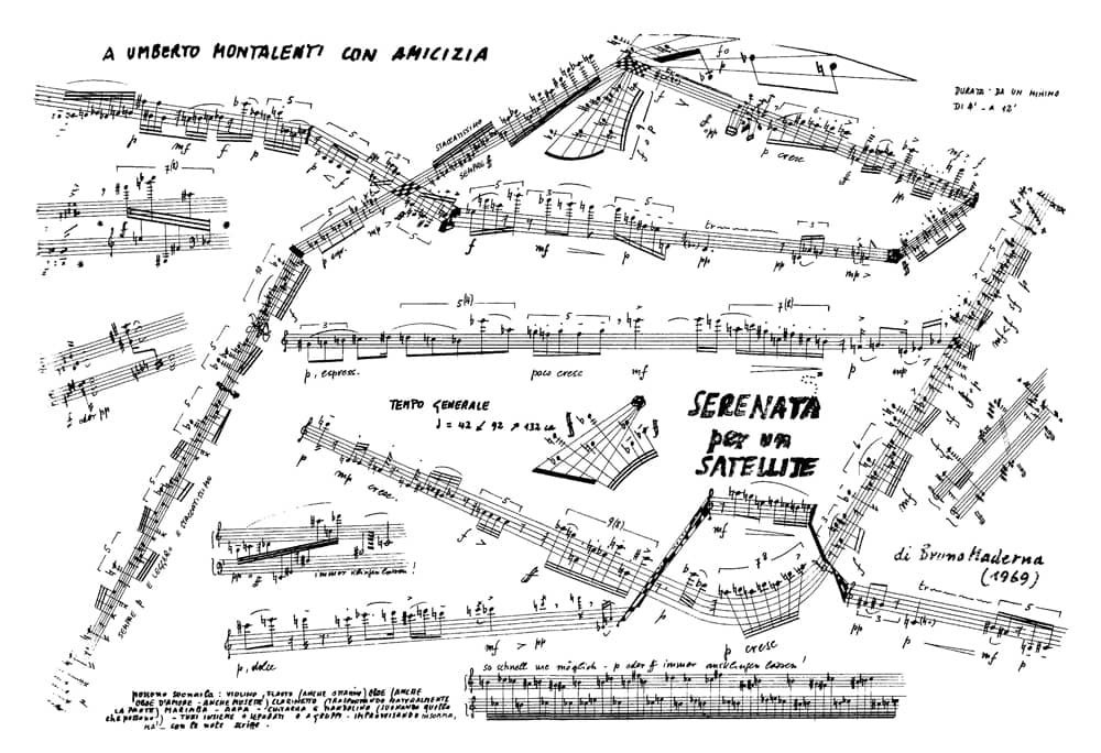 Serenata per un satellite (1969) de Bruno Maderna (© Ed. Ricordi, Milan).