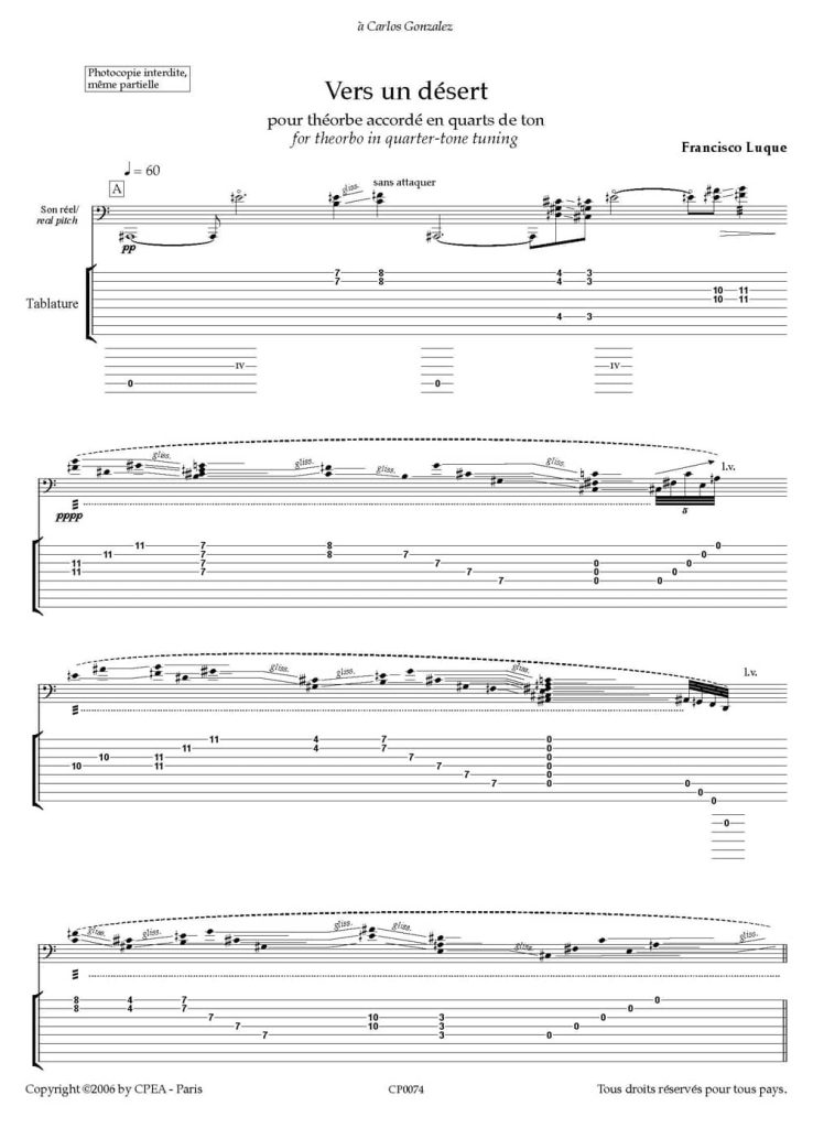 Vers un désert de Francisco Luque, début de la version définitive, édition gravée par Wim Hoogewerf, CPEA.