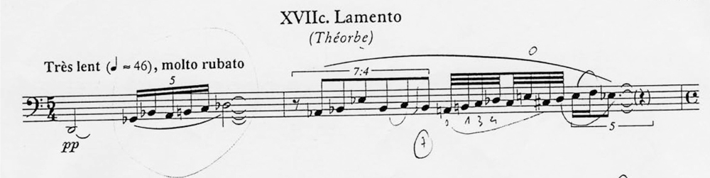 Lamento pour théorbe de Philippe Fénelon, extrait des 18 Madrigaux (1996).