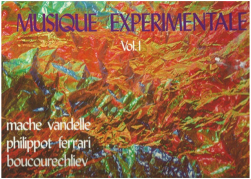 Pochette du disque 33 tours (volume 1) du Groupe de Recherches de Radio France – Disque BAM 5872 (photographie © SEGURD – AREPI) dans lequel figure Texte II d’André Boucourechliev
