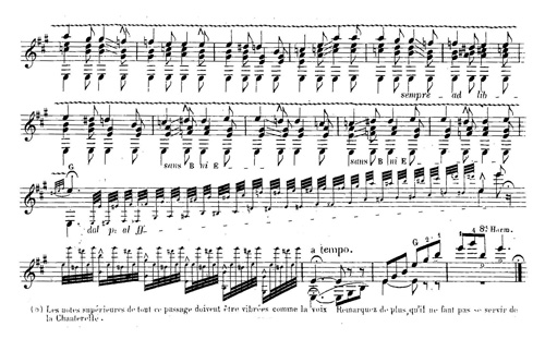 M. A. Zani de Ferranti : Fantaisie caprice pour guitare,op. 4, Mayence, chez les fils de B. Schott, p. 7 (Allegro).