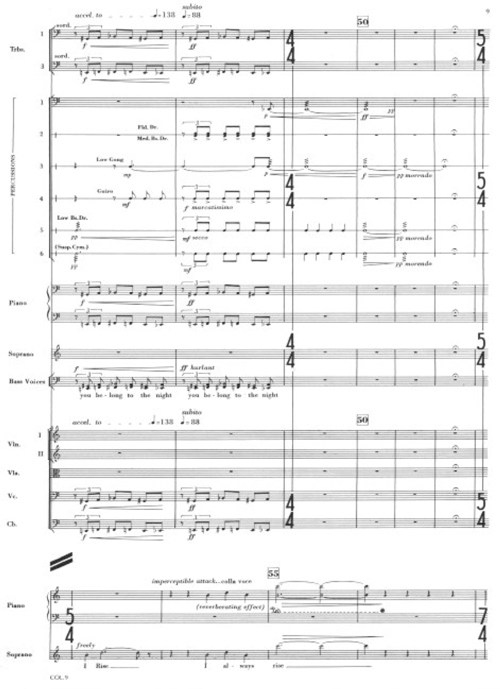 Varèse, Nocturnal, p. 9, mes. 47-56.