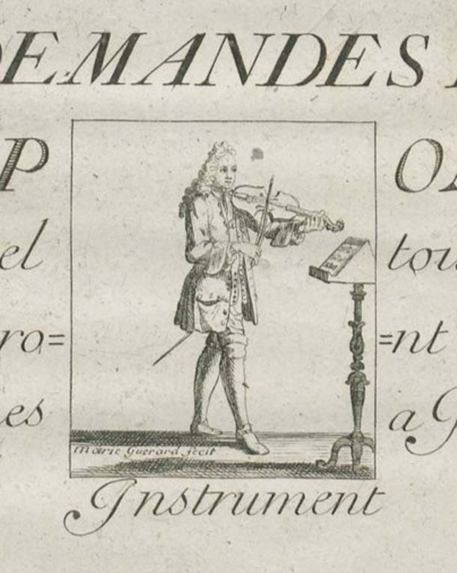 Détail de la page de titre des Principes de Violon par demandes et par reponce de Pierre DUPONT