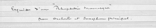 Titre sur le manuscrit autographe de Claude Debussy.