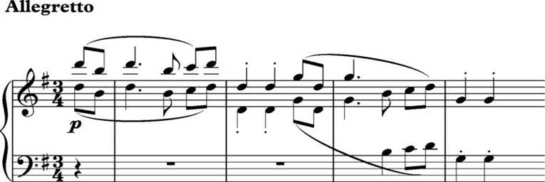 Figure 27: Texture monophonique (mesures 1 à 4).