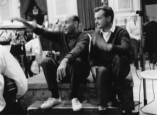 Fig. 4 : Georg Solti et John Culshaw pendant l'enregistrement d'Elektra de R. Strauss (1966).