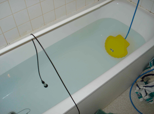 Fig. 23: Mesures dans une baignoire