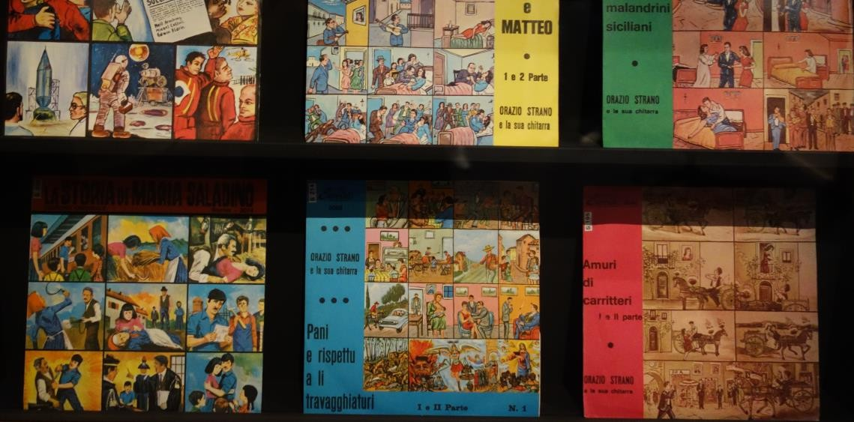 Figure 6 - Disques de cantasorie, Divers éditeurs, Italie, Sicile 1970-1980, Disques 33 et 45 tours, Exposition la Fabrique des contes au Musée d’ethnographie de Genève, septembre 2019