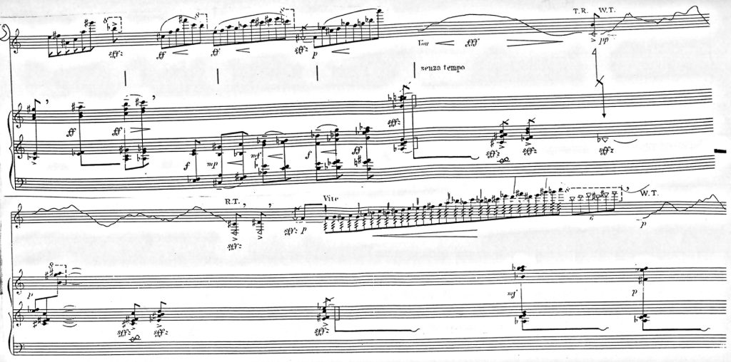 Ex. 15 : Yoshihisa Taïra, Filigrane I, Paris, Éditions Musicales Transatlantiques, EMT 1885, 1996, p. 6-7.