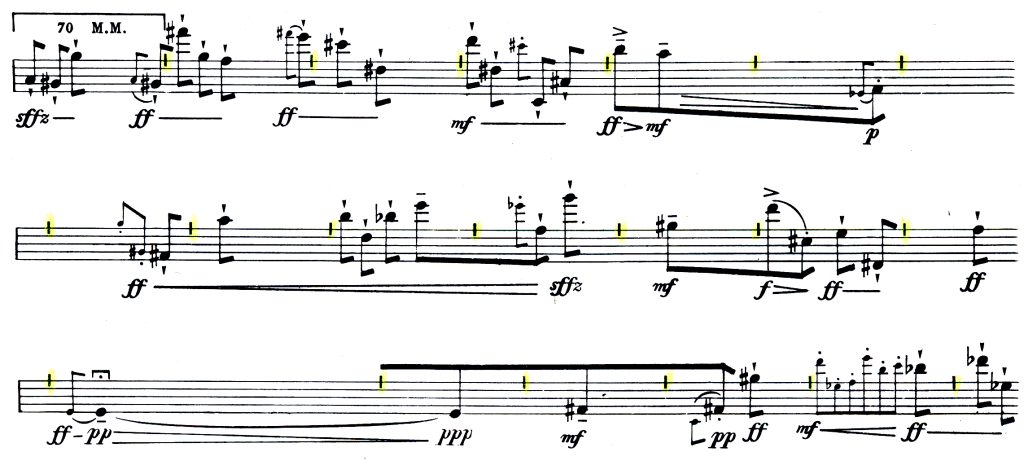 Ex. 16 : Luciano Berio, Sequenza I, 1ère version, Milan, Zerboni, S. 5531 Z., s.d., p. 1.