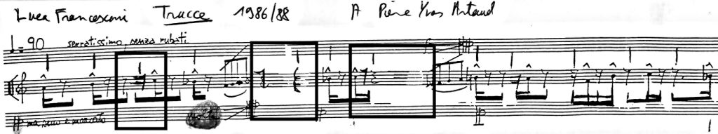 Ex. 18 : Luca Francesconi, Tracce, inédit.