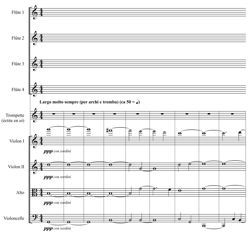 Ex. 20 : Charles Ives, The unanswered question, s.l. Musica Viva, PVM 8586, 1985, p. 5.