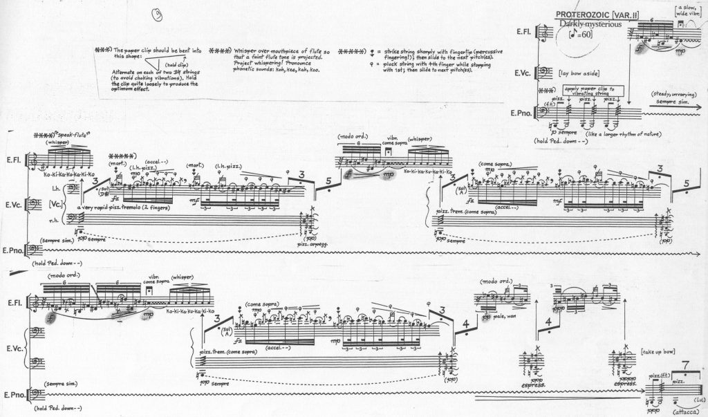Ex. 9 : George Crumb, Vox balaenae, variation II, Frankfurt, Peters, PE.P66466, s.d.